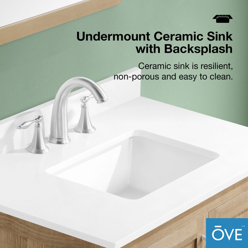 Ove Decors Kansas 18&amp;quot; Single Sink Vanity With Countertop, 30 ... regarding Real User Experiences with Ove Decors Kansas 18 Inch Bathroom Vanities