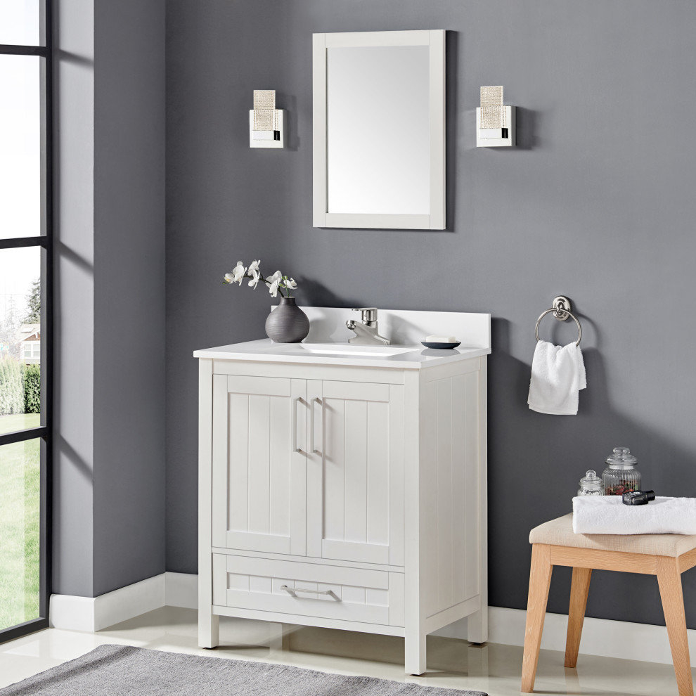 Ove Decors Kansas 18&amp;quot; Single Sink Vanity With Countertop, 30 ... within Real User Experiences with Ove Decors Kansas 18 Inch Bathroom Vanities