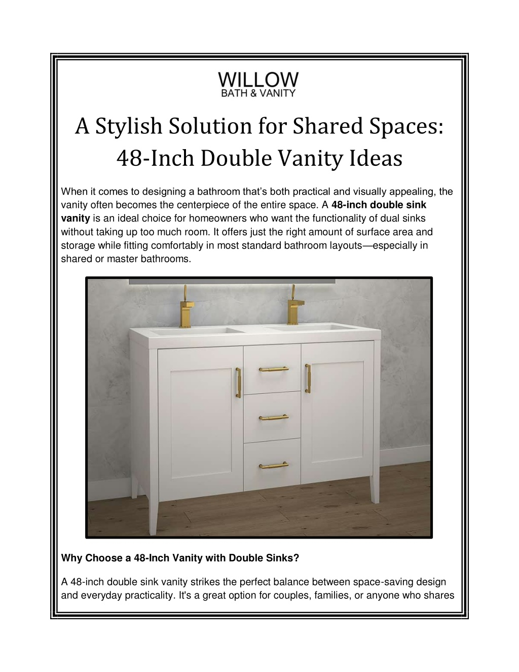 Ppt - A Stylish Solution For Shared Spaces 48-Inch Double Vanity Ideas ... within Space-saving solutions: how to choose the right 48 inch vanity for compact bathrooms