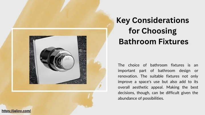 Ppt - Key Considerations For Choosing Bathroom Fixtures Powerpoint ... in 60&amp;quot;Sgl Bathroom Vanity Espresso, Carrara Cult.marble Countertop, Sink, 58&amp;quot;Mirror