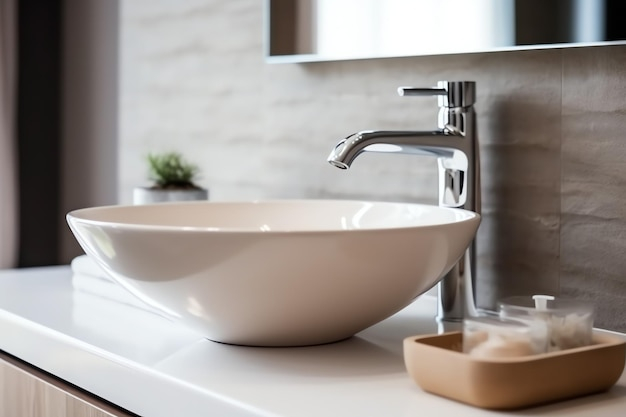 Premium Photo | Modern Public Bathroom With Row Of White Ceramic Wash ... regarding Vidaxl Basin Modern Ceramic White 16.1&amp;quot; Home Washroom Vanity Vessel Sink