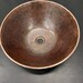 Round Hand Hammered Copper Vessel 14 Sink In Rich Sedona Highlighting ... in 14&amp;quot; Rustic Round Hand Hammerd Copper Vessel Bathroom Sink Drain Included