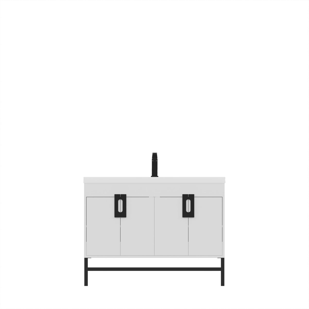 Salento 48&amp;quot; Modern Bathroom Vanity In White in Installing 48 Inch SGL Bathroom Vanity White in Modern Homes