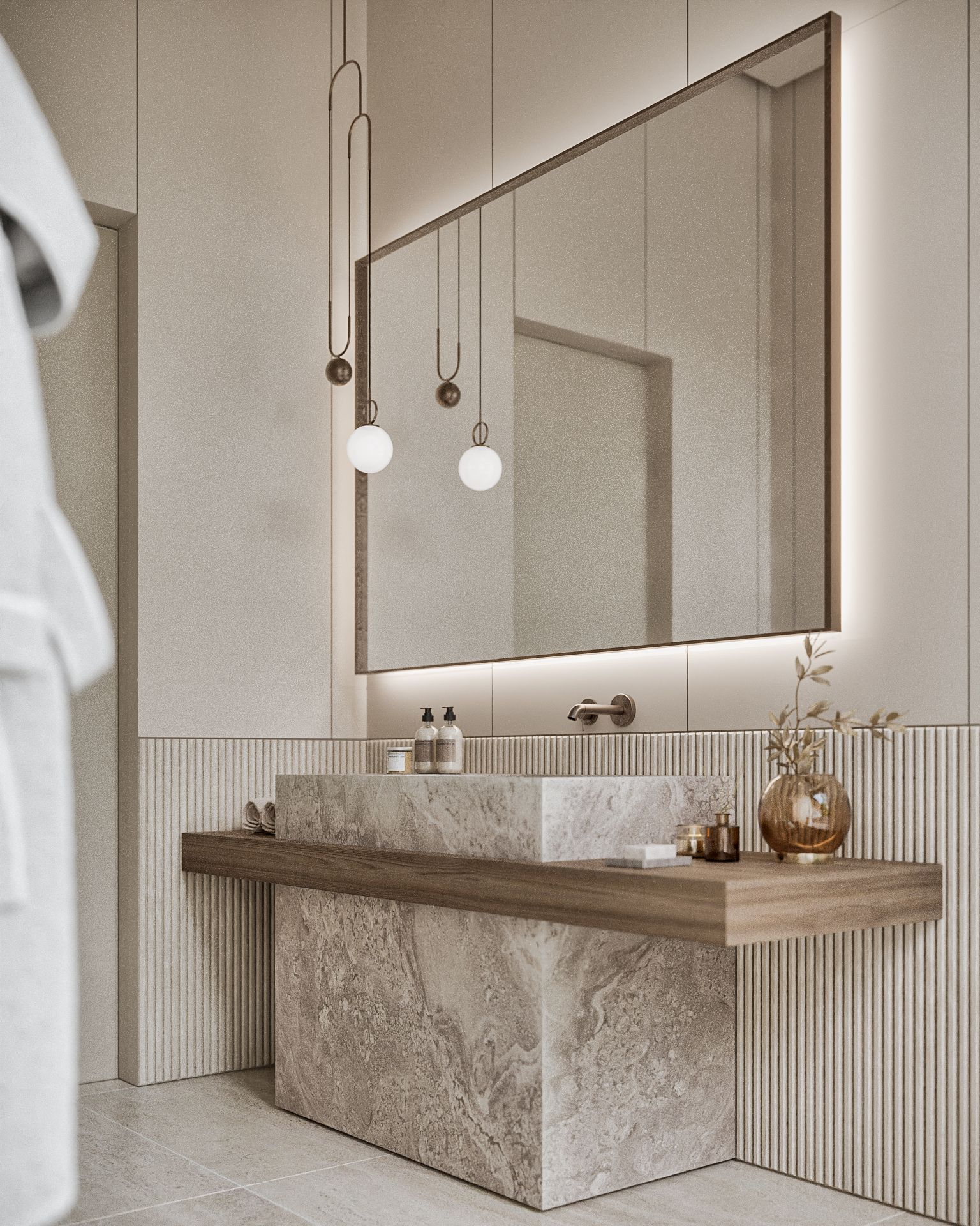 Enhancing Bathroom Aesthetics Through Thoughtful White Vanity and Mirror Integration