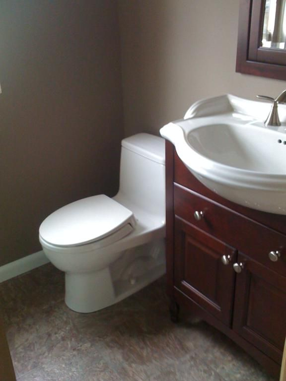 Small Bathroom With A Narrow Depth Vanity Idea Narrow Depth Bathroom ... with 48&amp;quot; Single Bathroom Vanity Espresso