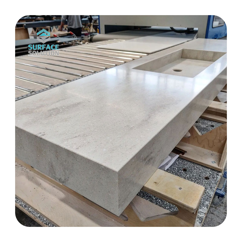 Solid Surface Sink Benefits And Stain Resistance with Swan Chesapeake Solid Surface Bathroom Vanity Top