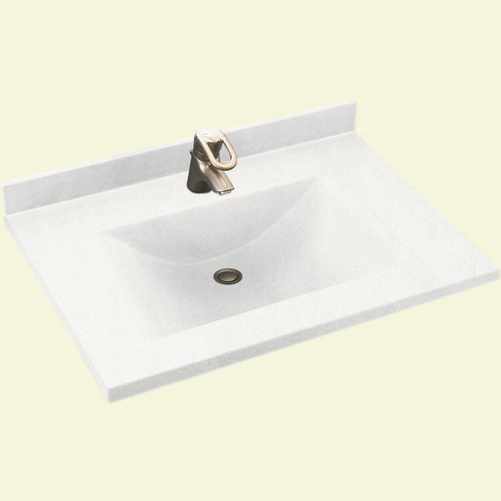 Swan Contour 31 In. W X 22 In. D Solid Surface Vanity Top With Sink In ... for Maintaining your Swan Contour bathroom vanity top for long-term use