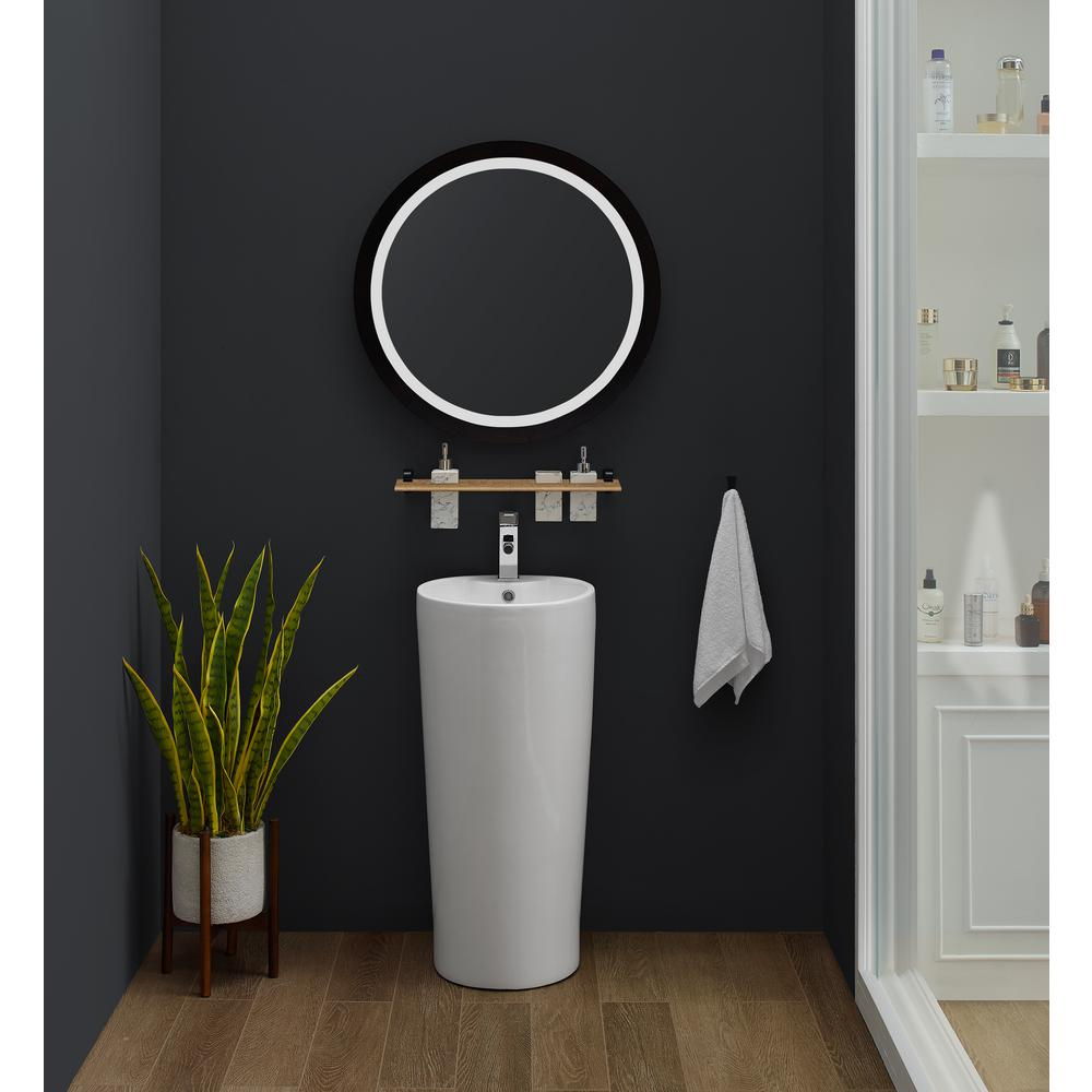 Swiss Madison Monaco Circular Basin Pedestal Sink In Glossy White-Sm ... with Design Insights from the Swiss Madison SM-CS801 Monaco 16-1/8&amp;quot; Circular Ceramic Console