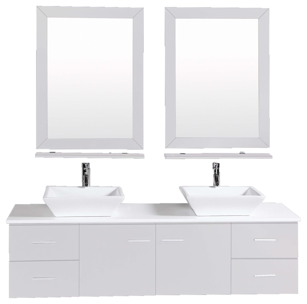 Totti Wave 60 Inch Grey Modern Double Sink Vanity Top And Double Sinks ... throughout The Artisanal Craftsmanship Behind Totti Wave 60 Gray Double Sink Vanity