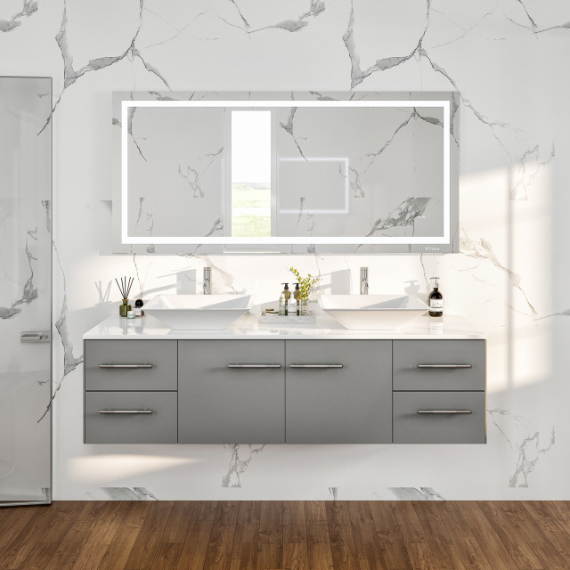 The Artisanal Craftsmanship Behind Totti Wave 60 Gray Double Sink Vanity