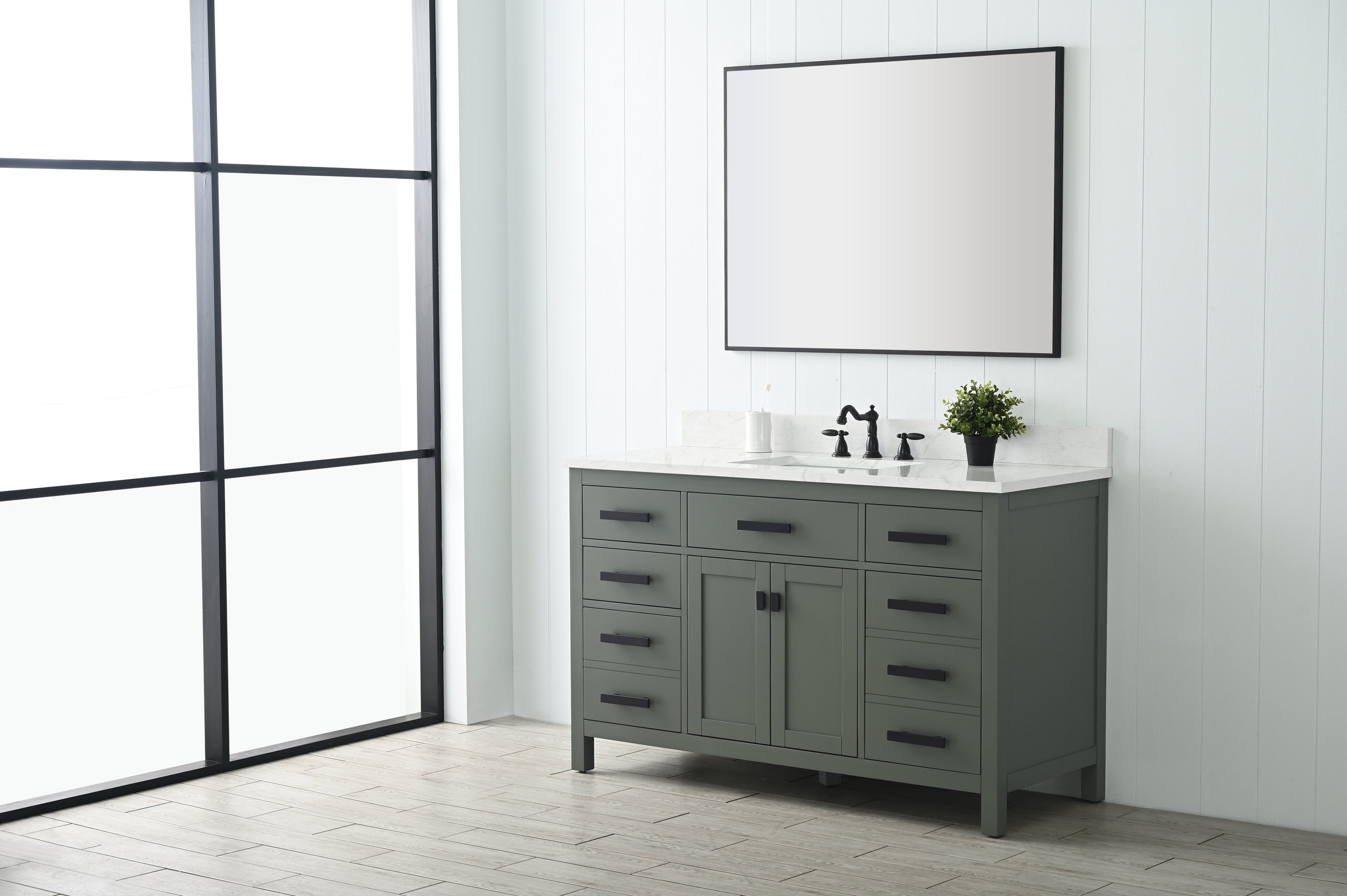Valentino 54 In. Single Sink Bath Vanity In Verdant Green With White ... with regard to How Valentino Single Vanity Transforms Bathroom Design