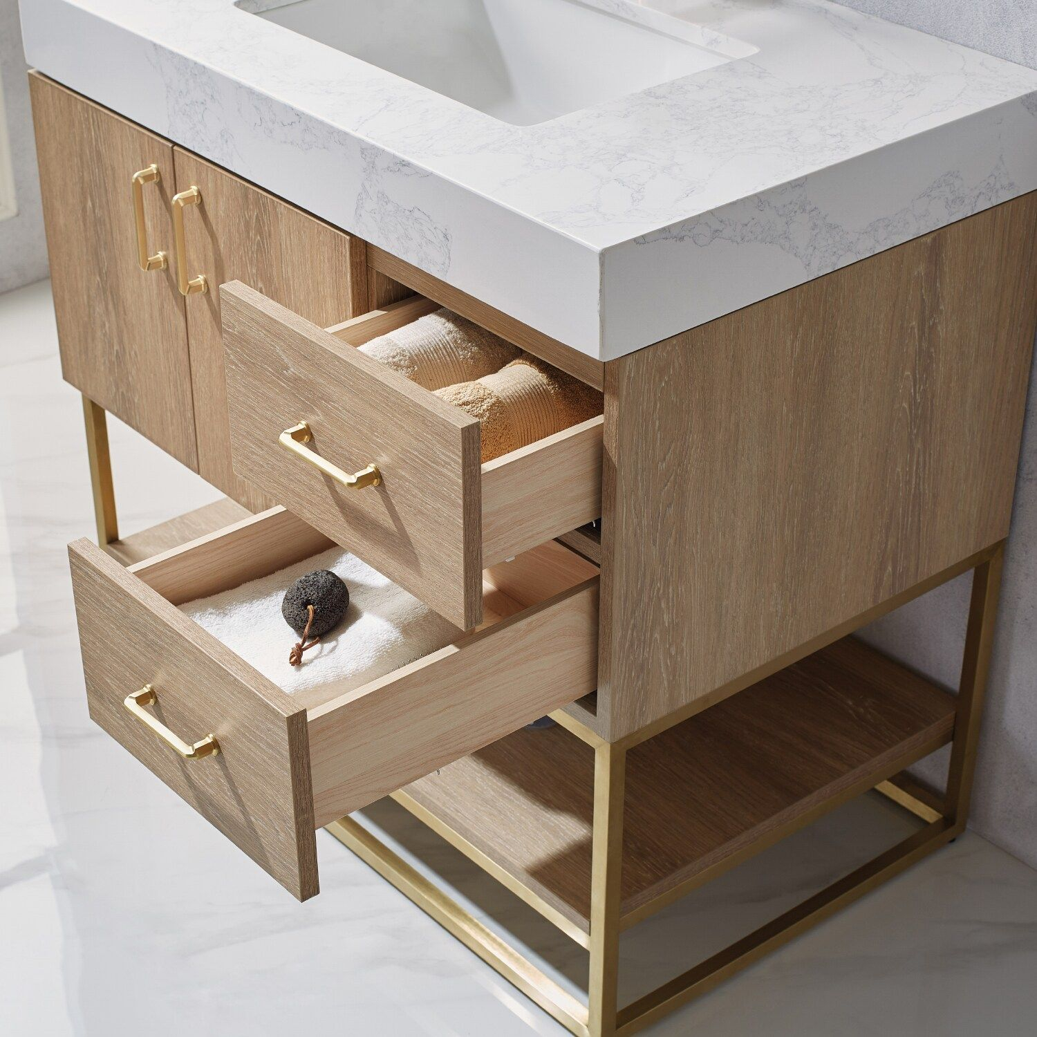 Vinnova Alistair 36-In North American Oak Undermount Single Sink ... with regard to Alistair Vanity, North American Oak