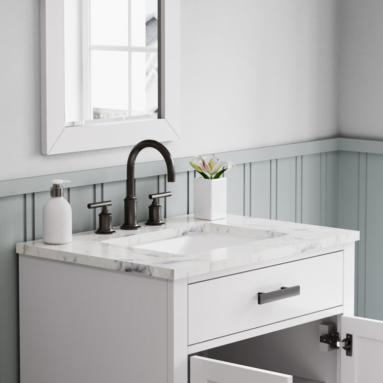 Water Creation Hartford 30&amp;quot; Carrara White Marble Countertop Bath Vanity ... pertaining to Madison 30 In.carrara White Marble Countertop Vanity