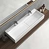 Weibath 47 Inch Wall-Mount Double Sink Stone Resin Trough Bathroom Sink ... inside Why Most Bathroom Sink Reviews Are Wrong (The 47 Inch Truth)