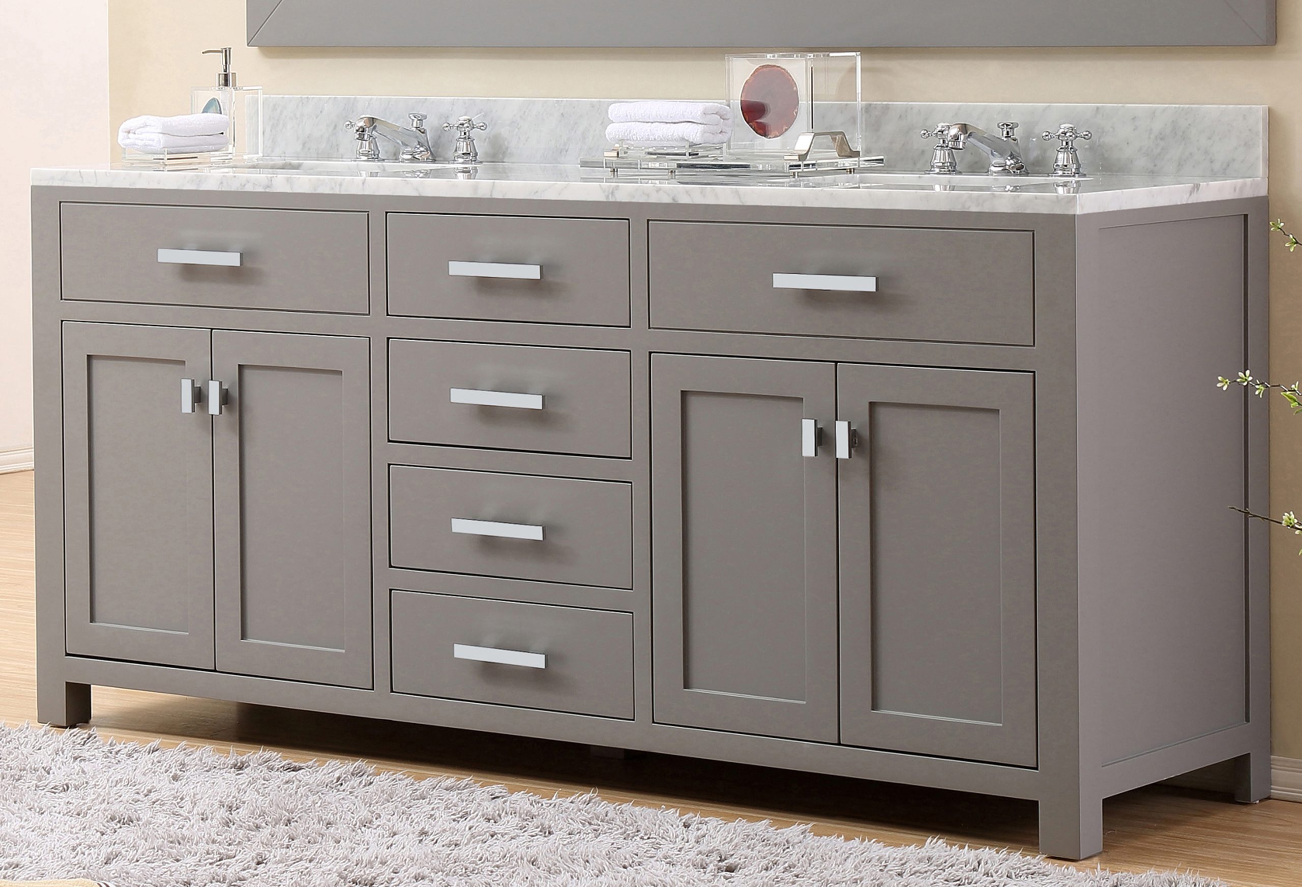 White Double Vanity With Marble Top Virtu Usa Caroline Avenue 60-Inch ... with 60&amp;quot;Dbl Bathroom Vanity Gray