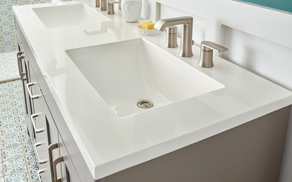 White Solid Surface Bathroom Countertops – Countertops Ideas throughout Swan Chesapeake Solid Surface Bathroom Vanity Top