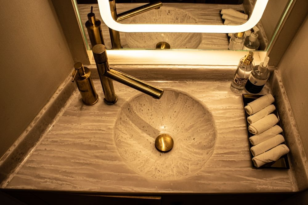 Why Solid Surface Materials Are The Right Choice – Tip Tap Lab intended for Matera Wall Mount Modern Bathroom Vanity, Pecan Oak, 60&amp;quot;