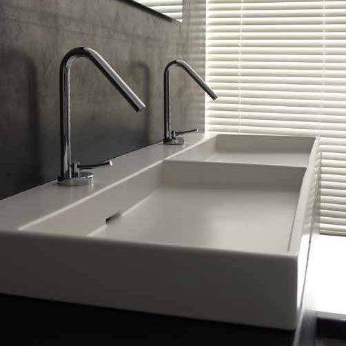 How WS Bath Collections Urban 120.02 Ceramica I 47-1/5 Double Basin White Enhances Bathroom Spaces