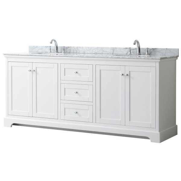 Wyndham Avery 80&amp;quot; White Double Vanity, Carrara Marble Top, Oval Sinks ... regarding Maintaining Your Avery 80 White Double Vanity for Long Term Use