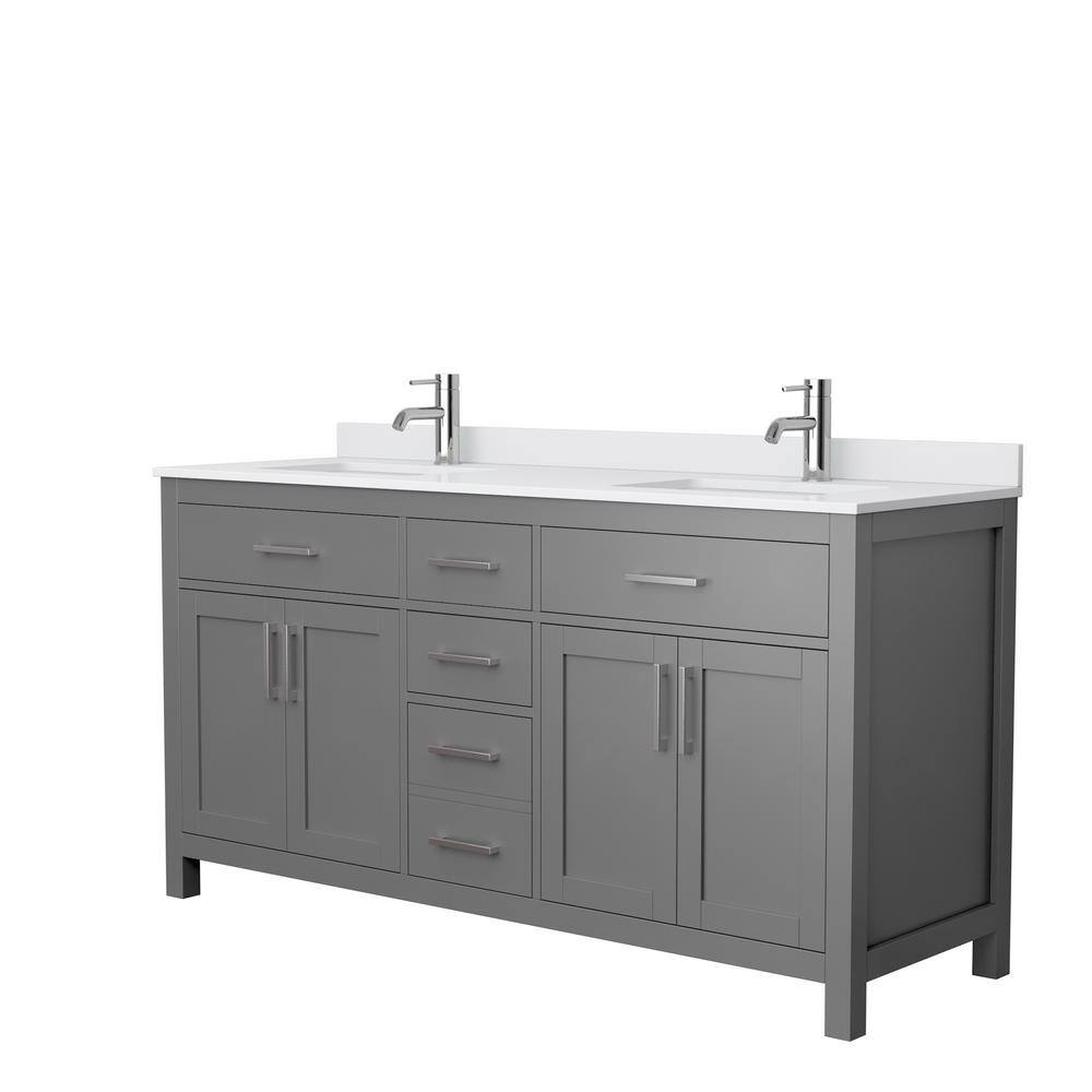 Wyndham Collection Beckett 66 In. W X 22 In. D Double Vanity In Dark ... for 66&amp;quot; Double Bathroom Vanity Dark Gray