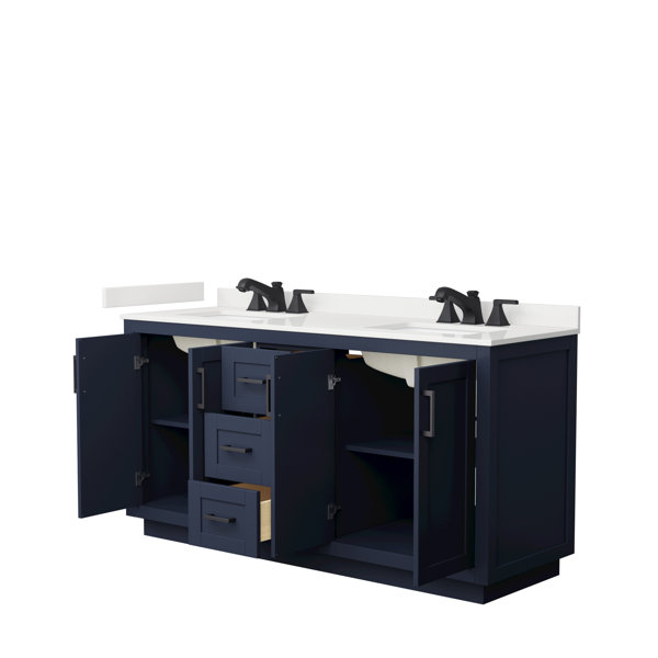 Wyndham Collection Miranda 66&amp;#039;&amp;#039; Double Bathroom Vanity With Quartz Top ... regarding 66&amp;quot; Double Bathroom Vanity Dark Blue