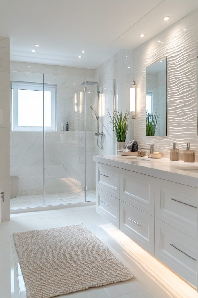 10 Bathroom Design Ideas You&amp;#039;ll Want To Copy Immediately In 2025 ... in The Role of White Rectangular Fixtures in Contemporary Bathroom Design
