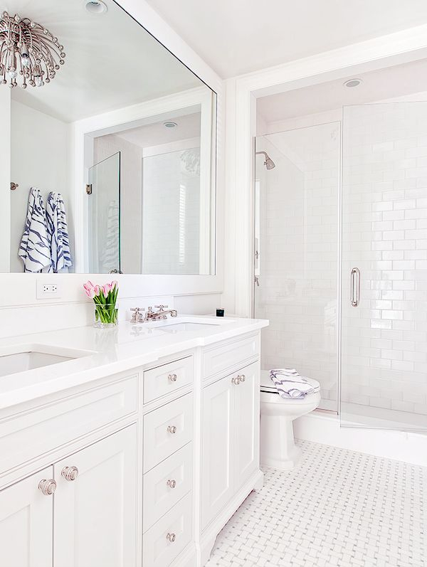 How glossy white bathroom fixtures enhance modern bathroom design