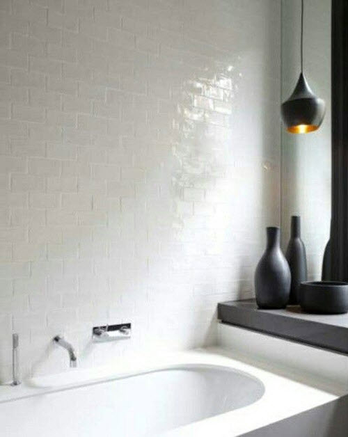 29 White Gloss Bathroom Tiles Ideas And Pictures 2022 within Ws Bath Collections Mood Ju 60.40 Mood 24-3/8&amp;quot; Rectangular - Glossy White