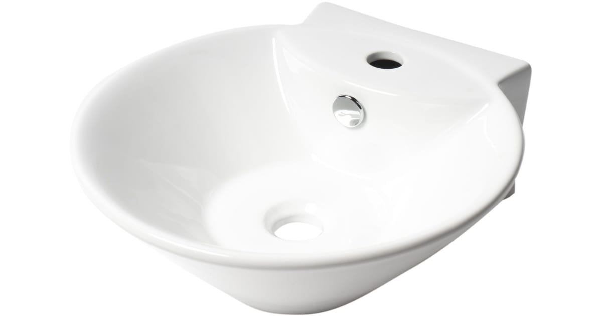 Alfi Brand Abc113 16-3/8&amp;quot; Oval Porcelain Wall Mounted Bathroom Sink ... throughout Whitehaus Whkn1137 Isabella 14-1/8&amp;quot; Oval Porcelain Wall Mounted - White