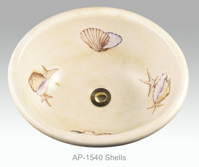 Atlantis Porcelain Art, Corp - Hand Painted Gallery I for Hand Painted Sink Ap-1540 &amp;quot; Florida Key Largo&amp;quot; Small Donna Drop-In Sink