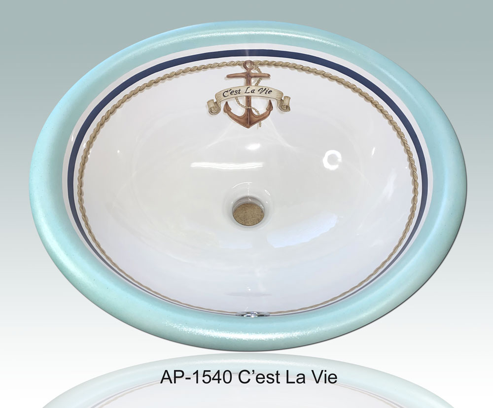 Atlantis Porcelain Art, Corp - Hand Painted Gallery Iii for Hand Painted Sink Ap-1540 &amp;quot; Florida Key Largo&amp;quot; Small Donna Drop-In Sink