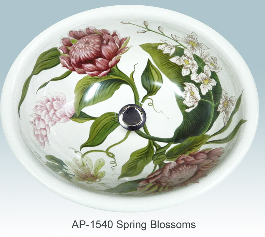 Atlantis Porcelain Art, Corp - Hand Painted Gallery Iii pertaining to Hand Painted Sink Ap-1540 &amp;quot; Florida Key Largo&amp;quot; Small Donna Drop-In Sink