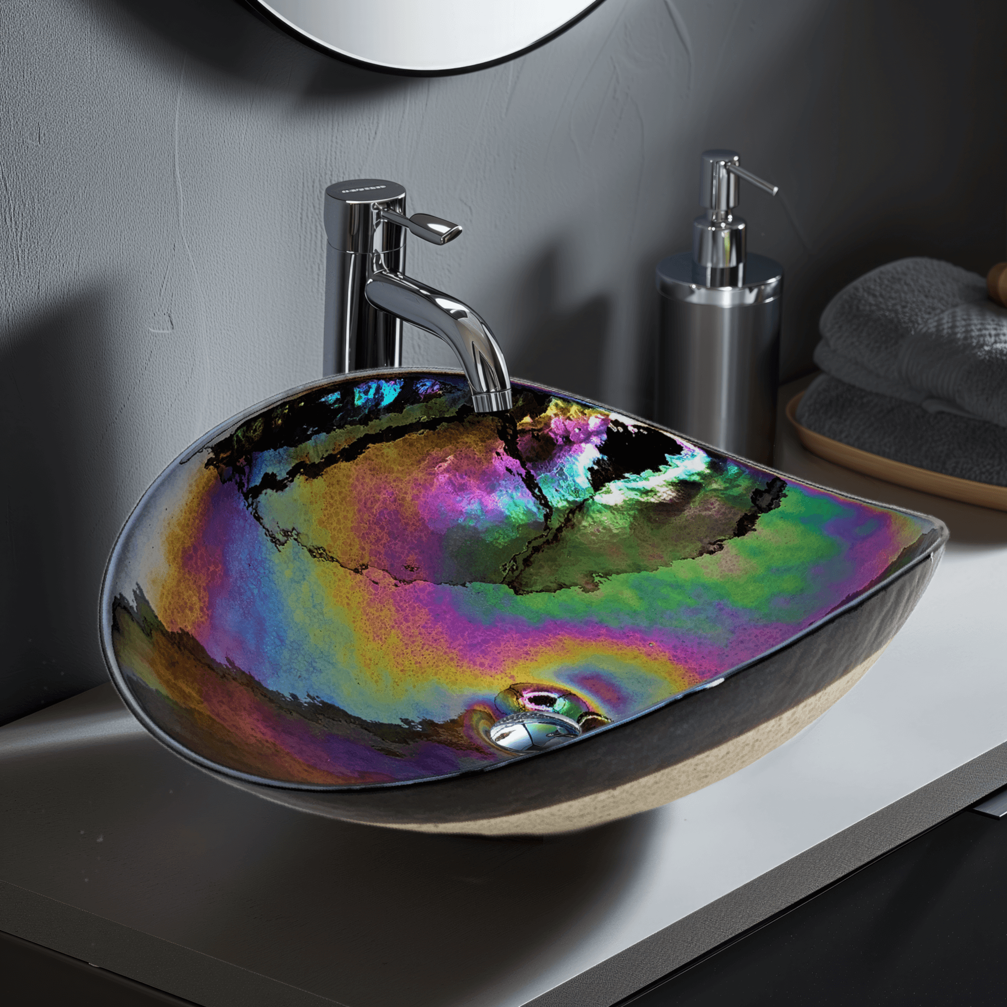 Bathroom Glass Vessel Sinks intended for Maximizing Space and Style with Round Freeform Glass Sinks
