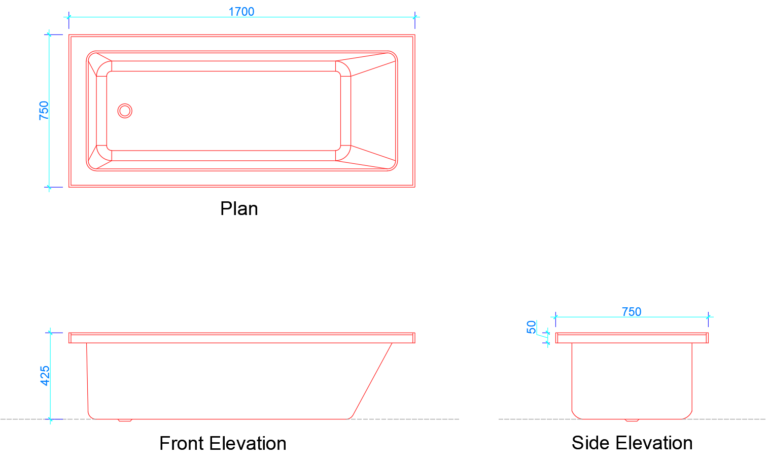 Built-In Bathtub Dimensions (Download Free Dwg) - Layak Architect intended for What Is The Standard Size Of A Bathtub