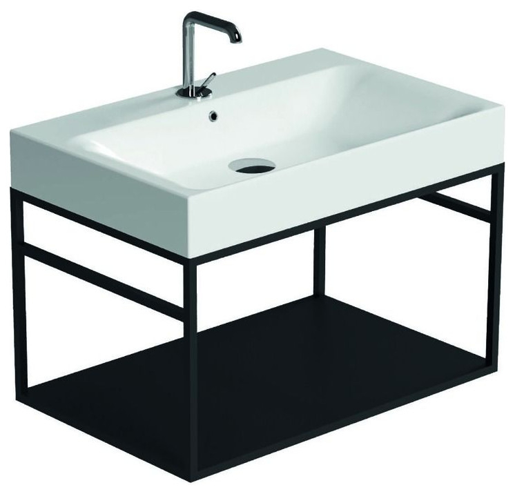 Cento 3532+9249 Wall Mount Sink And Console - Transitional - Bathroom ... with Ws Bath Collections Cento 3532 Cento 27-5/8&amp;quot; Ceramic Wall Mounted - White