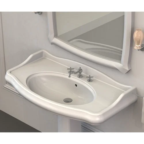 Cerastyle By Nameeks 1837 White Ceramic Specialty Bathroom Sink With ... with regard to Nameeks 3004-Three Hole Scarabeo 24-1/4&amp;quot; Ceramic Wall Mounted / - White