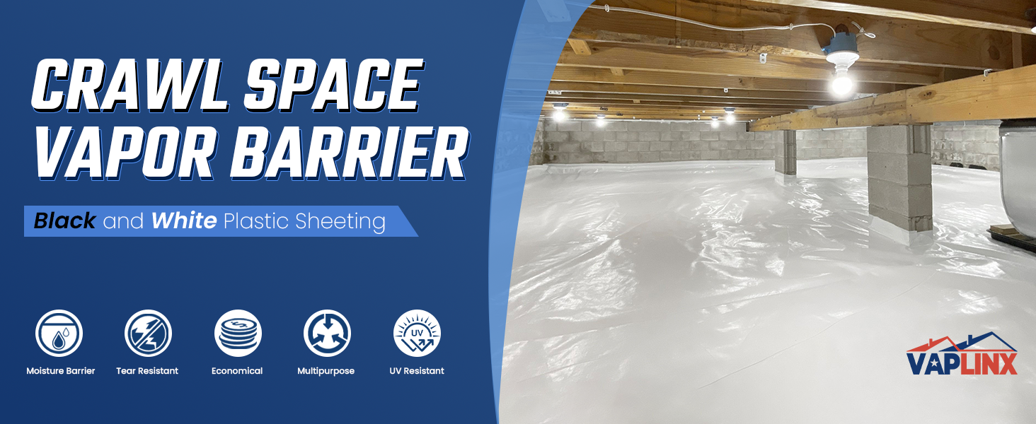 Crawl Space Vapor Barrier - 15 Mil Vapor Barrier - (12&amp;#039; X 100&amp;#039;), Tear ... in Realistic budgeting for crawl space vapor barrier projects in 2024
