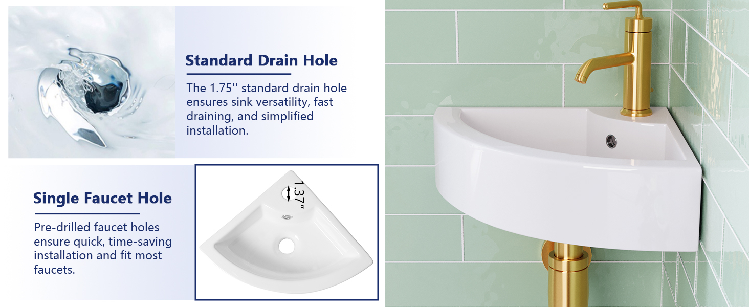 Deervalley 18&amp;quot;X13&amp;#039;&amp;#039; White Triangle Ceramic Wall Mount Sink Modern Above ... intended for Whitehaus Ar036 China 17-1/4&amp;quot; Wall Mounted Corner Bathroom Sink - White