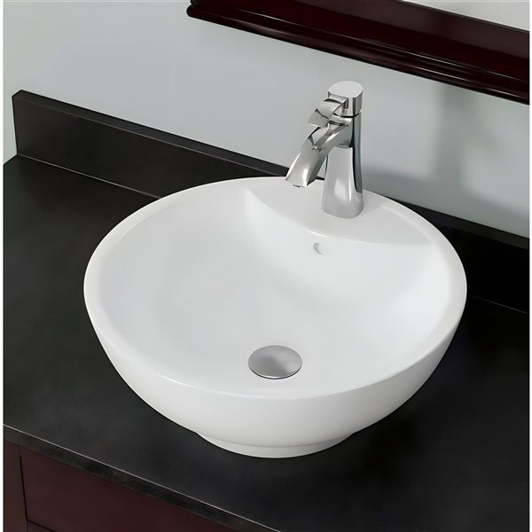Drop Bath And Kitchen 18-In White Round Ceramic Above Counter Bathroom ... throughout Key Considerations When Choosing the Eago BA141 18-1/2&amp;quot; Bathroom Sink Round Ceramic Above Mount Sink - White