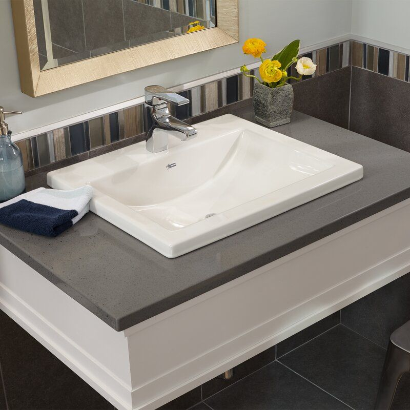 Drop In Bathroom Sink Rectangle throughout Nantucket Sinks 23&amp;quot; Rectangular Drop-In Ceramic Vanity Sink, Di-2418-R4