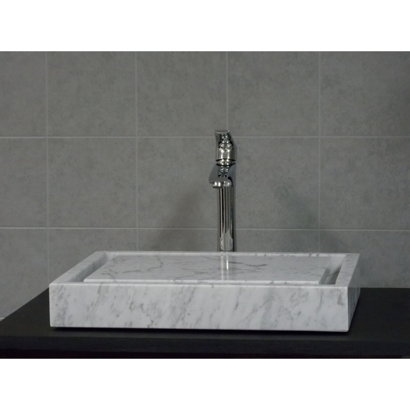 Edenbath Infinity Pool Carrara Marble Rectangular Vessel Bathroom Sink ... for Functional Benefits of Rectangular Infinity Pool Sinks in Contemporary Bathrooms