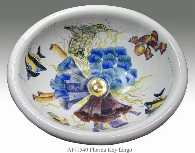 How Hand Painted Sink AP-1540 Florida Key Largo Enhances Kitchen Aesthetics