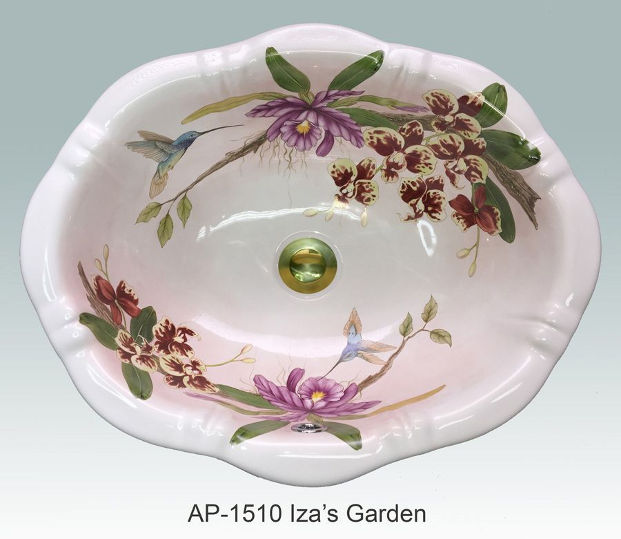 Hand Painted Sink - Iza&amp;#039;s Garden intended for Understanding the Artistry Behind Hand Painted Sink Designs