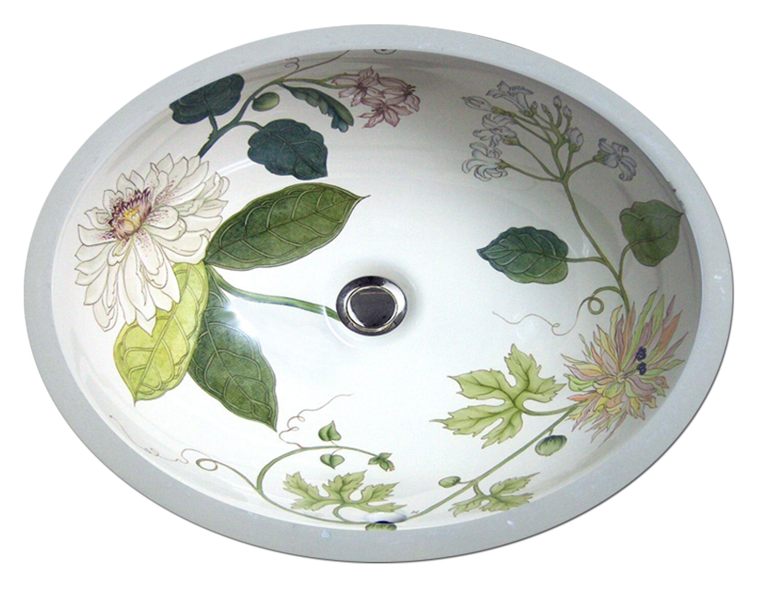 Hand Painted Sinks – Atlantis Porcelain Sink within Hand Painted Sink &amp;quot;Magna Grecia&amp;quot; Burnished Gold Monaco Small Undermount