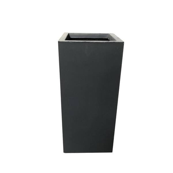 Kante 21.7&amp;quot;H Charcoal Concrete Tall Planter With Drainage Plug For ... with Understanding the Durability Benefits of Charcoal Concrete Planters