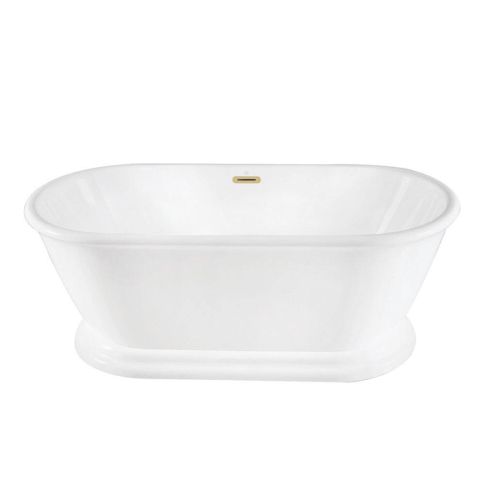 Kingston Brass Aqua Eden 66 In. X 30.5 In. Acrylic Flatbottom Soaking ... pertaining to Kingston Brass Ev4318.34 Clearwater 23-5/8&amp;quot; Rectangular Ceramic - White