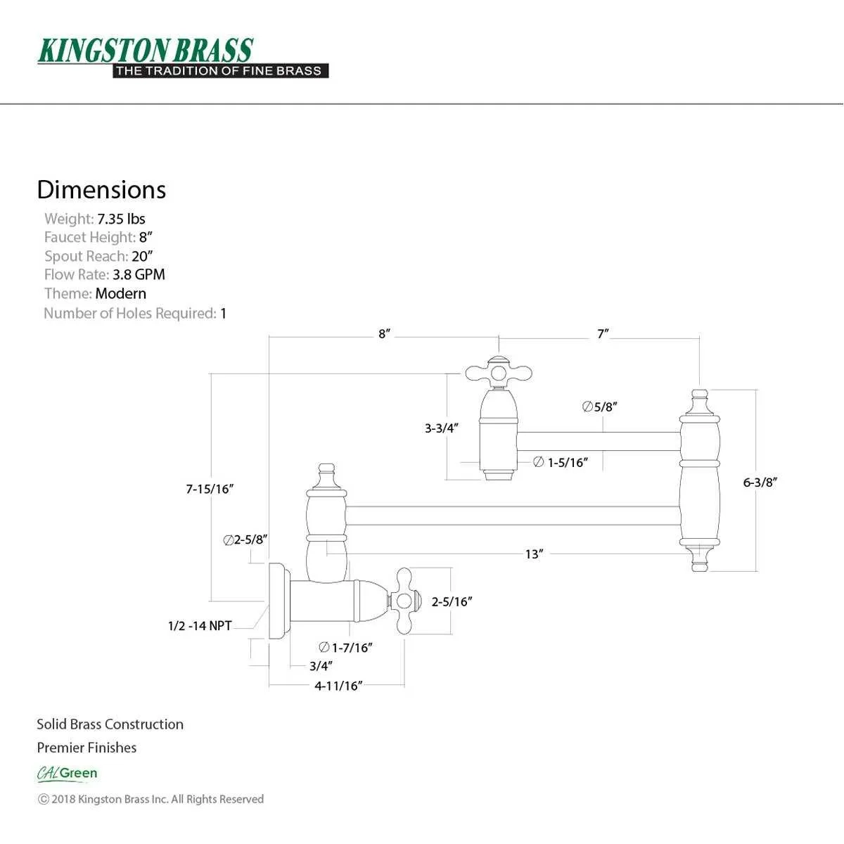 Kingston Brass Faucet Parts Diagram And Guide regarding Kingston Brass Ev4318.34 Clearwater 23-5/8&amp;quot; Rectangular Ceramic - White