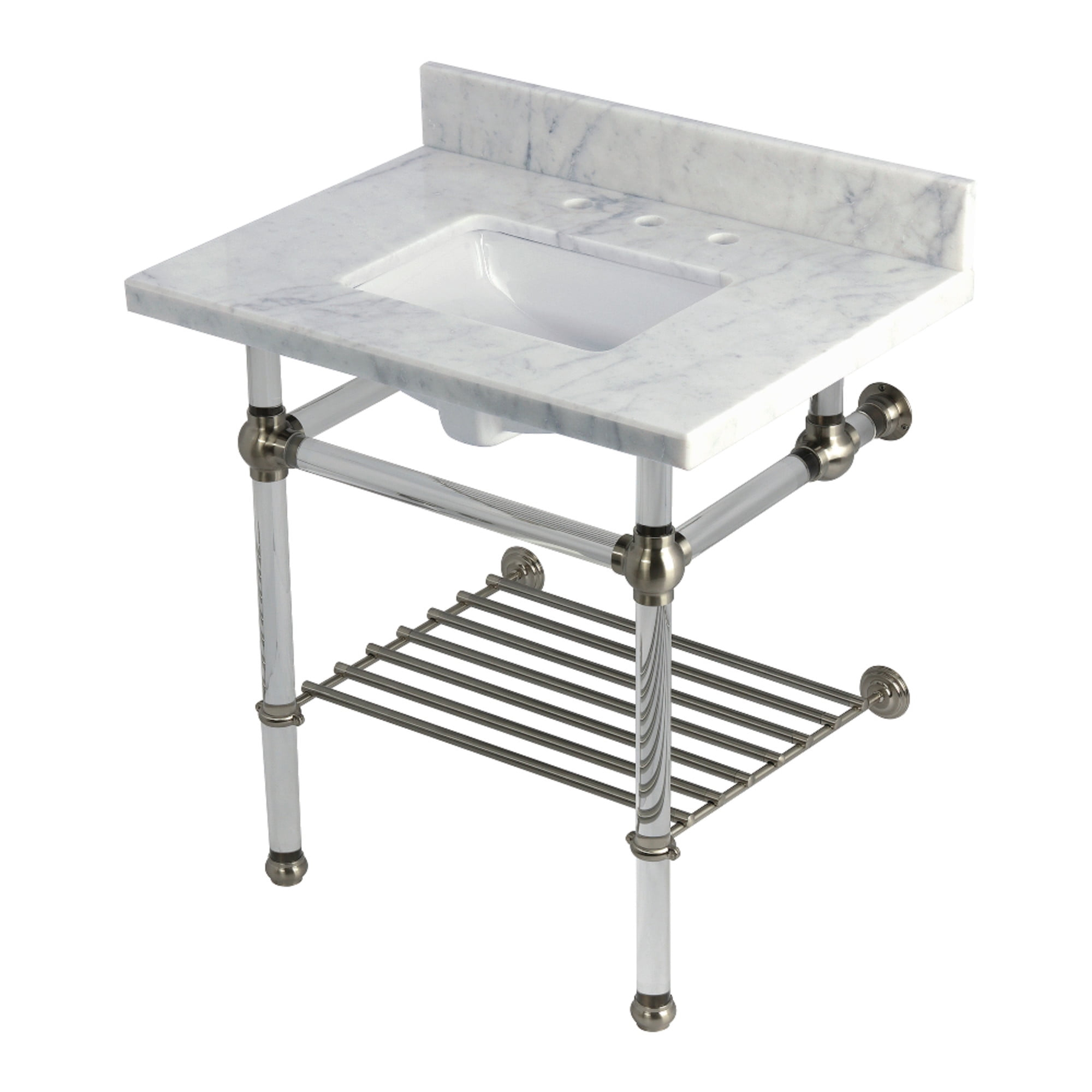 Kingston Brass Kvpb3030Masqb8 Templeton 30&amp;quot; Carrara Marble Console Sink ... pertaining to A Practical Look at the Kingston Brass KVPK30KBSQB-T-SET Templeton 30&amp;quot; Brass Sink Performance