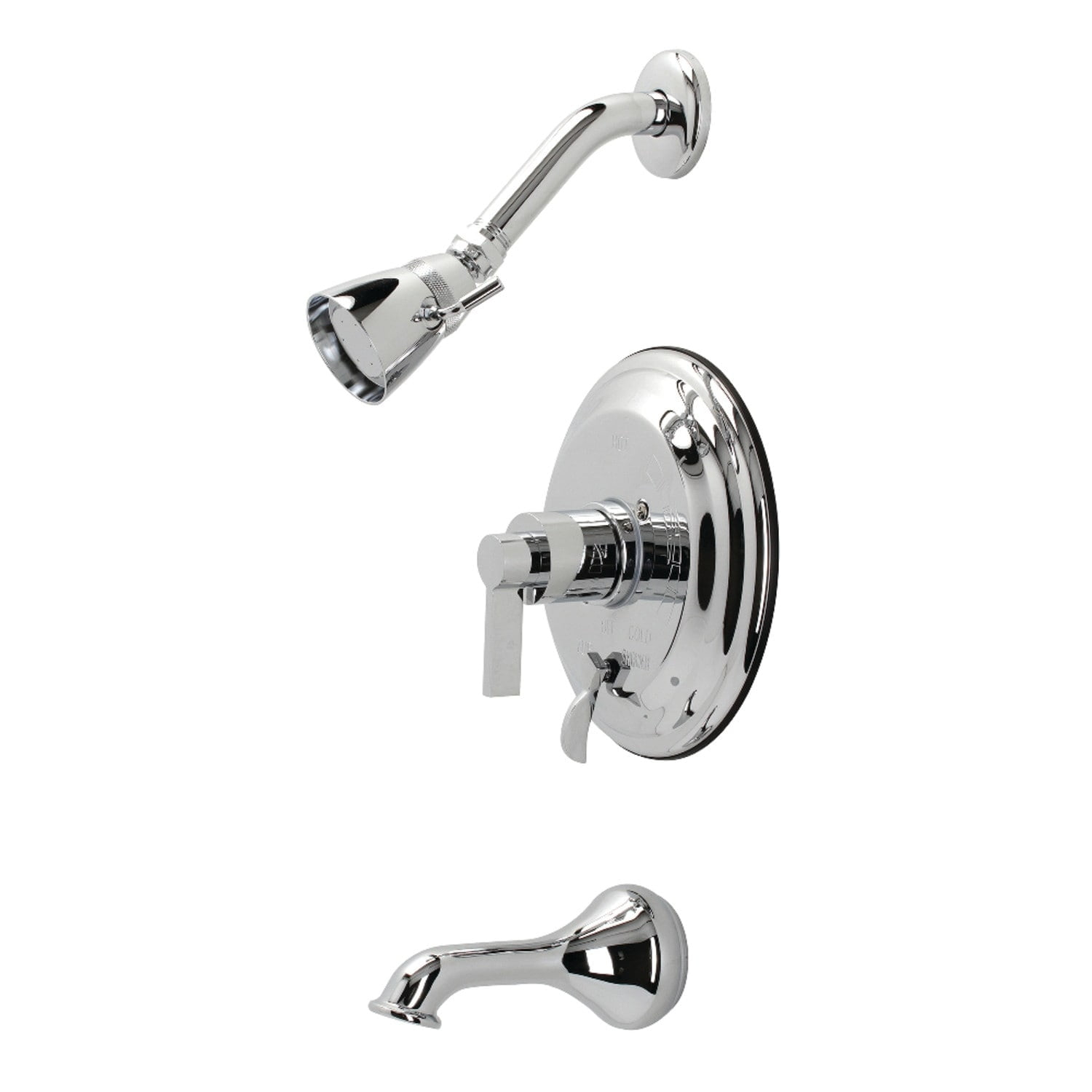 Kingston Brass Nuvofusion Tub And Shower Faucet Polished Chrome ... for Kingston Brass Ev2019W34 Nuvofusion 20-3/8&amp;quot; Square Ceramic Wall - White