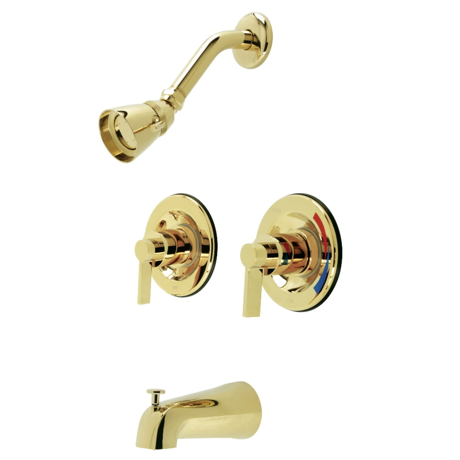 Kingston Brass Nuvofusion Two-Handle Tub And Shower Faucet With Volume ... inside Kingston Brass Ev2019W34 Nuvofusion 20-3/8&amp;quot; Square Ceramic Wall - White